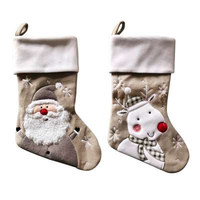 Home Decoration Christmas Gift Bags 15cm Santa Socks Christmas Stockings Ornament